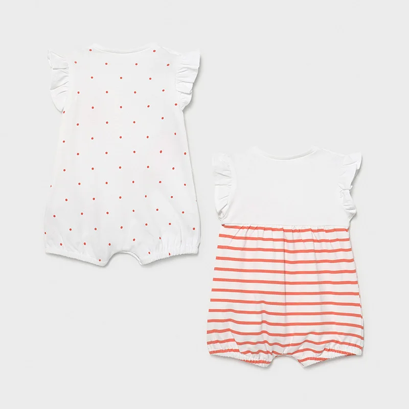 set 2 pijamale scurte fete piersicute