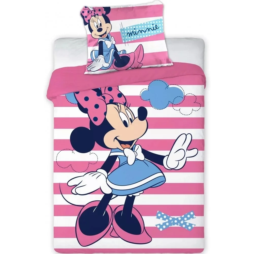 6710 5191172 12 Set lenjerie pat copii Minnie Stripes 100x135   40x60 SunCity FRA576524 B3406710