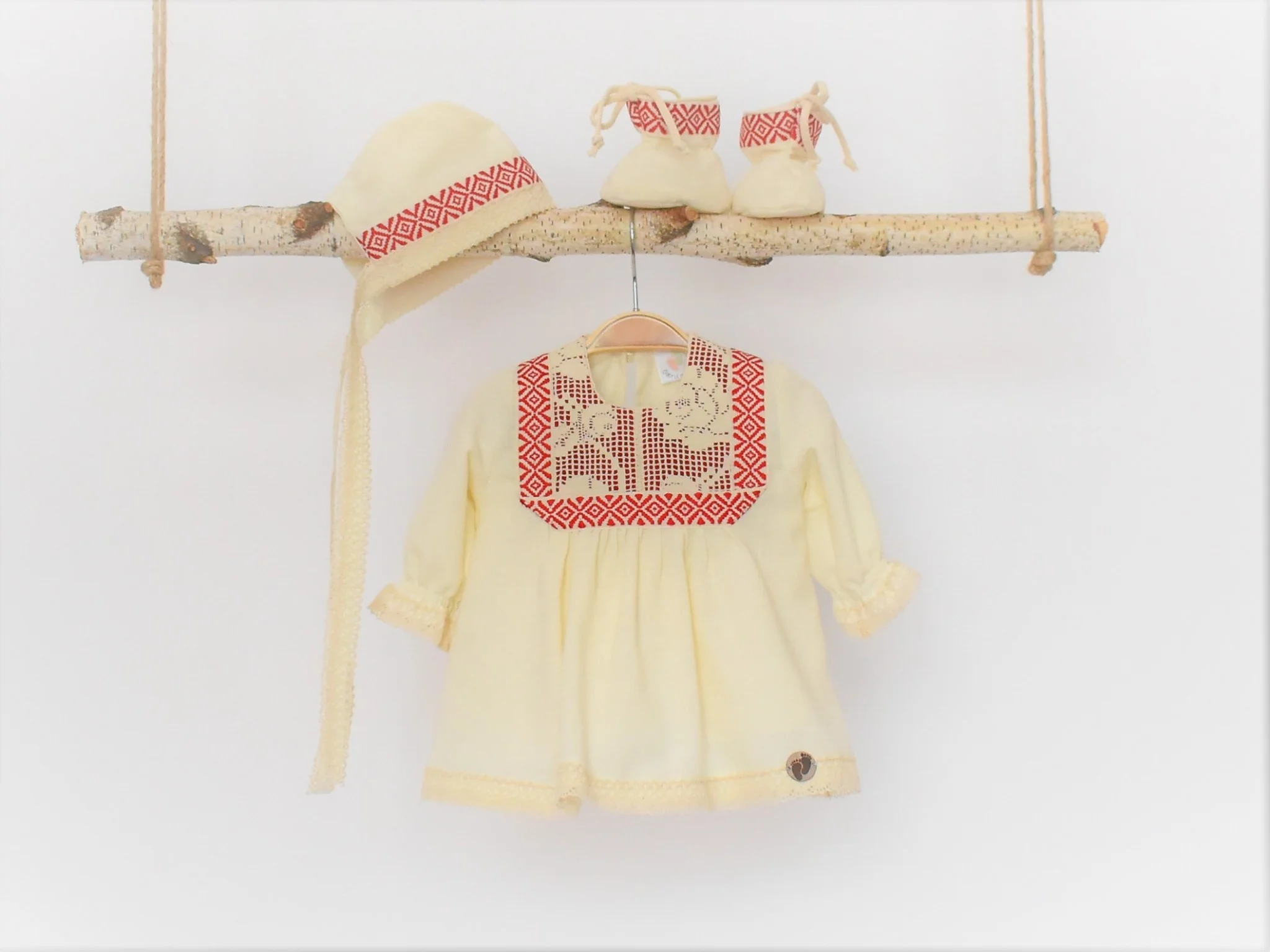 Set complet Botez Traditional Rosu Impletit_3 agapi