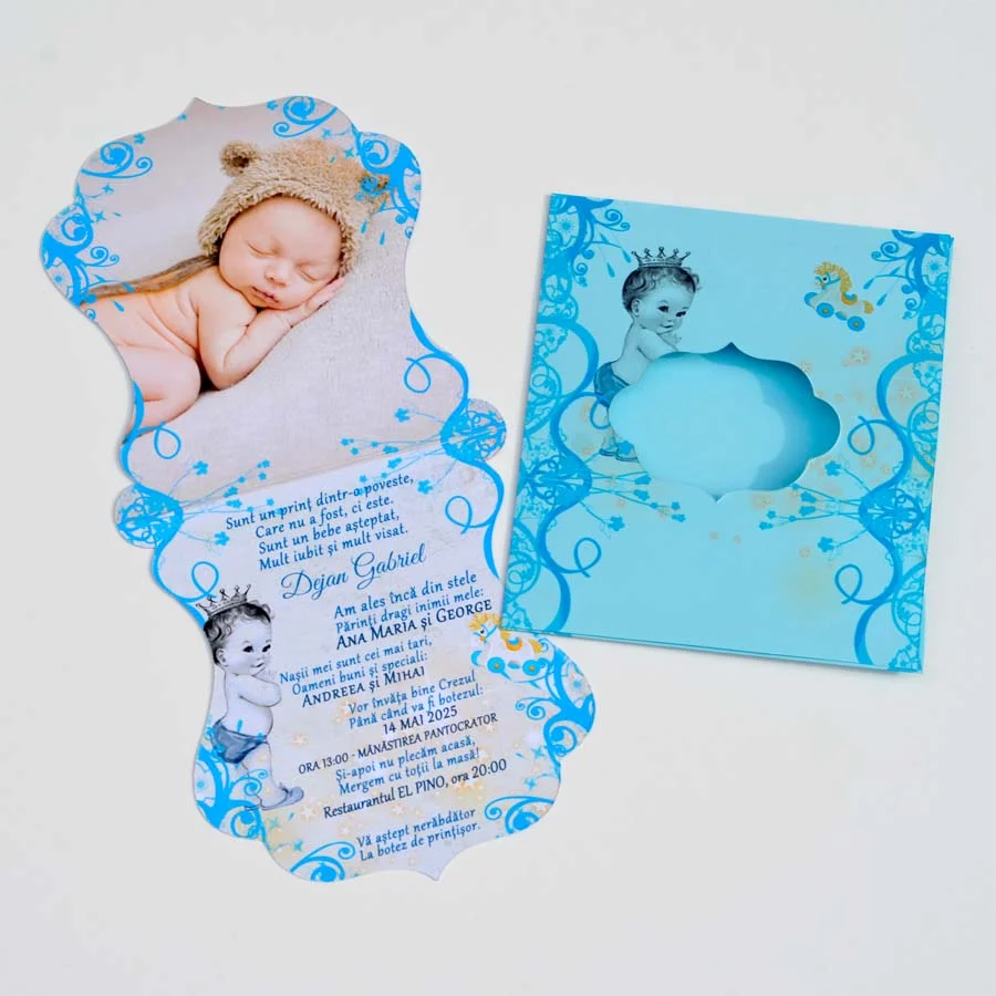 Invitații Botez cu Plic Preformat Micul Prinț