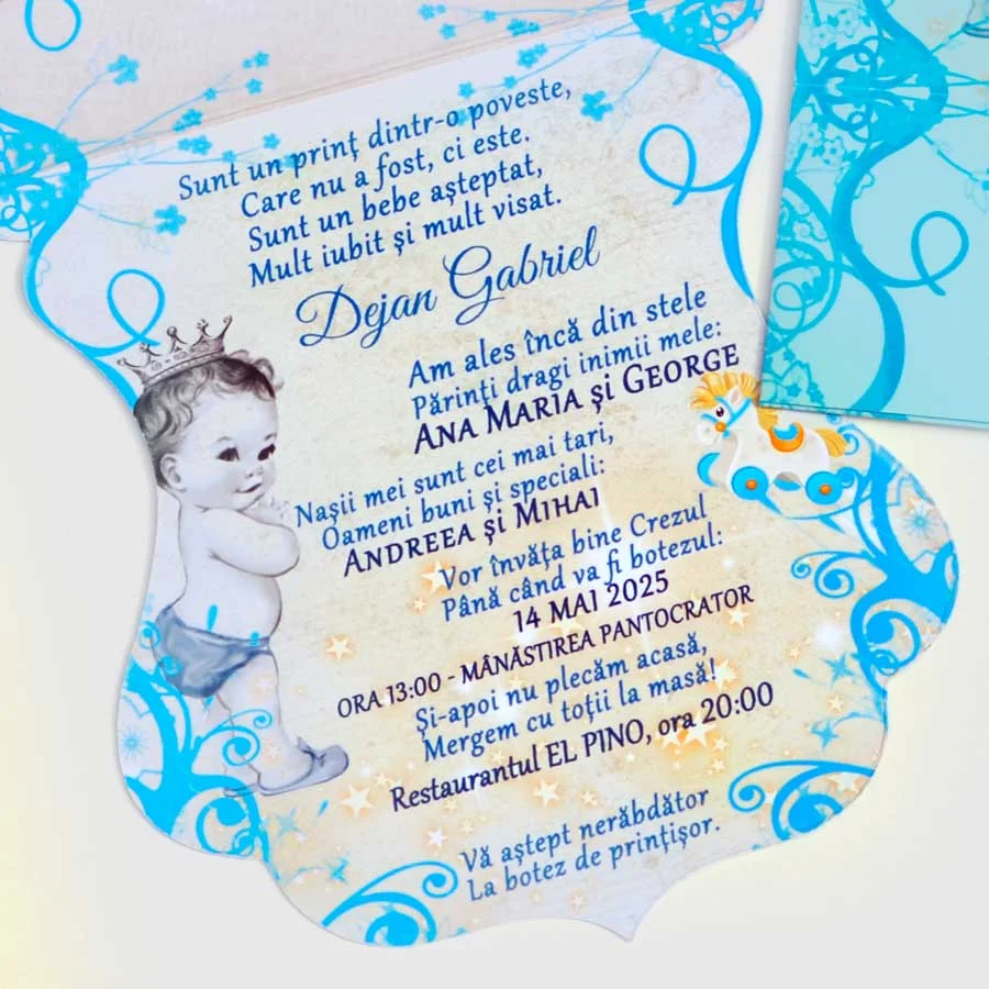 Invitații Botez cu Plic Preformat Micul Prinț_4