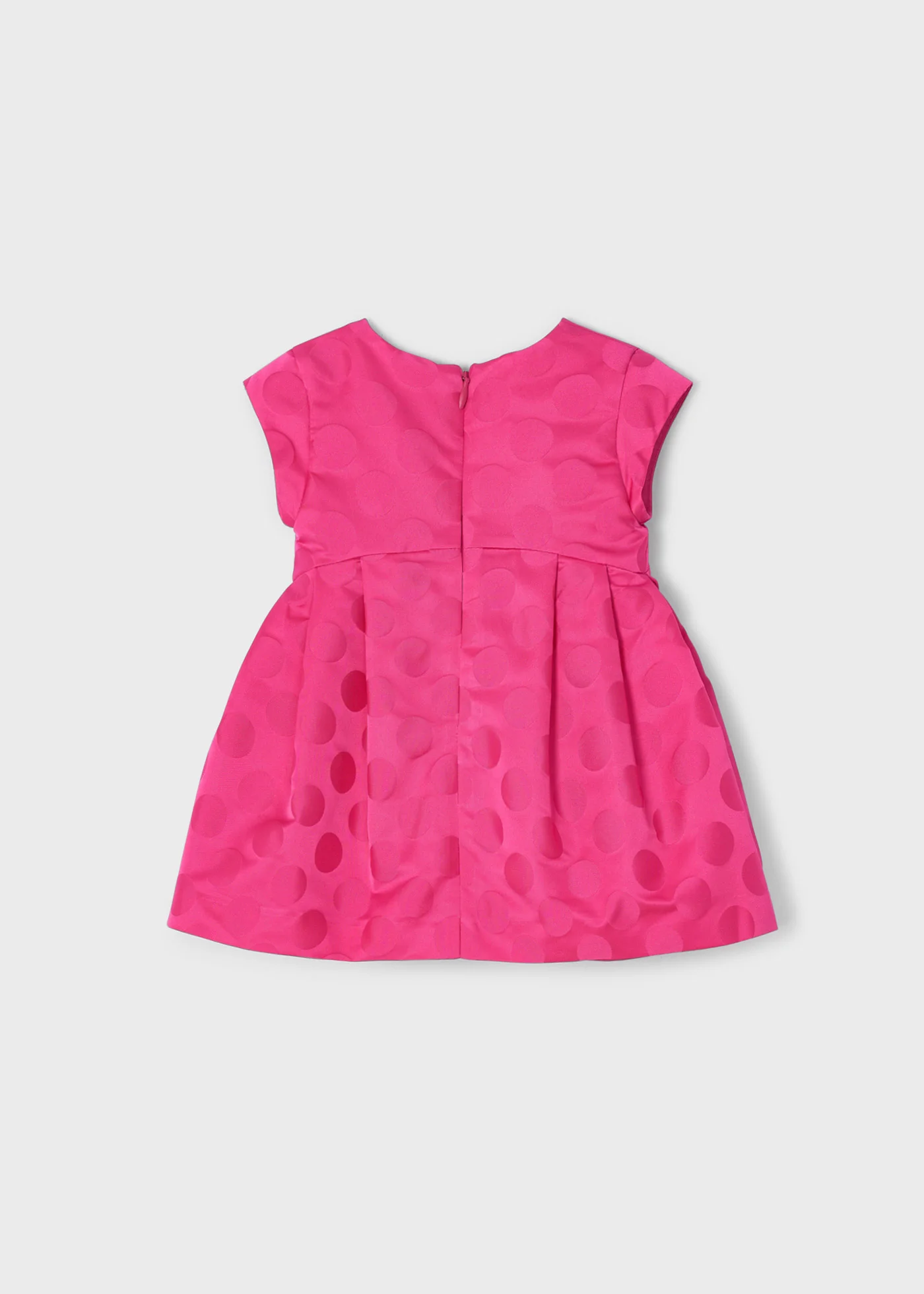 Rochiță Botez Jacquard Fucsia cu buline_1