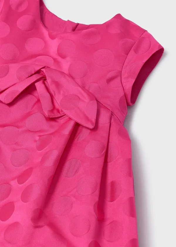 Rochiță Botez Jacquard Fucsia cu buline_2