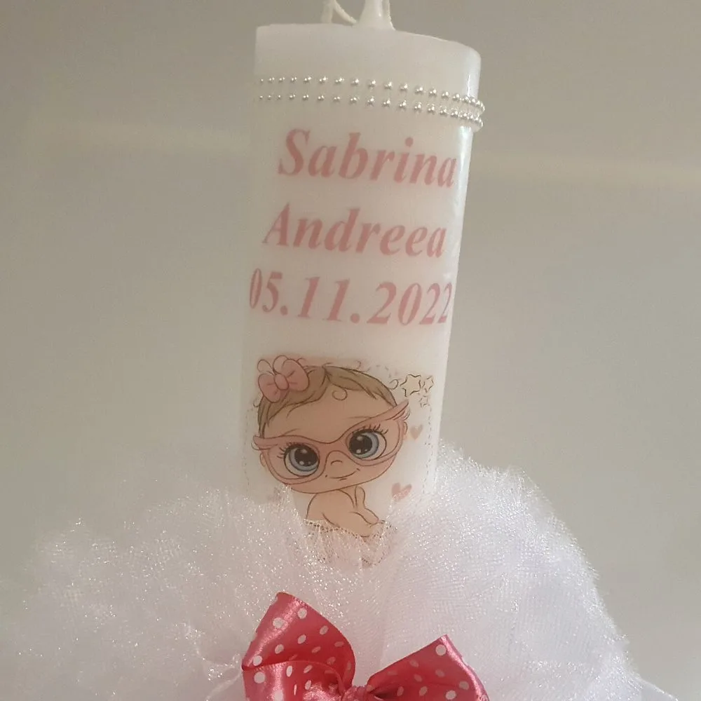 Set Lumânare + Trusou Botez Baby Boss Girl