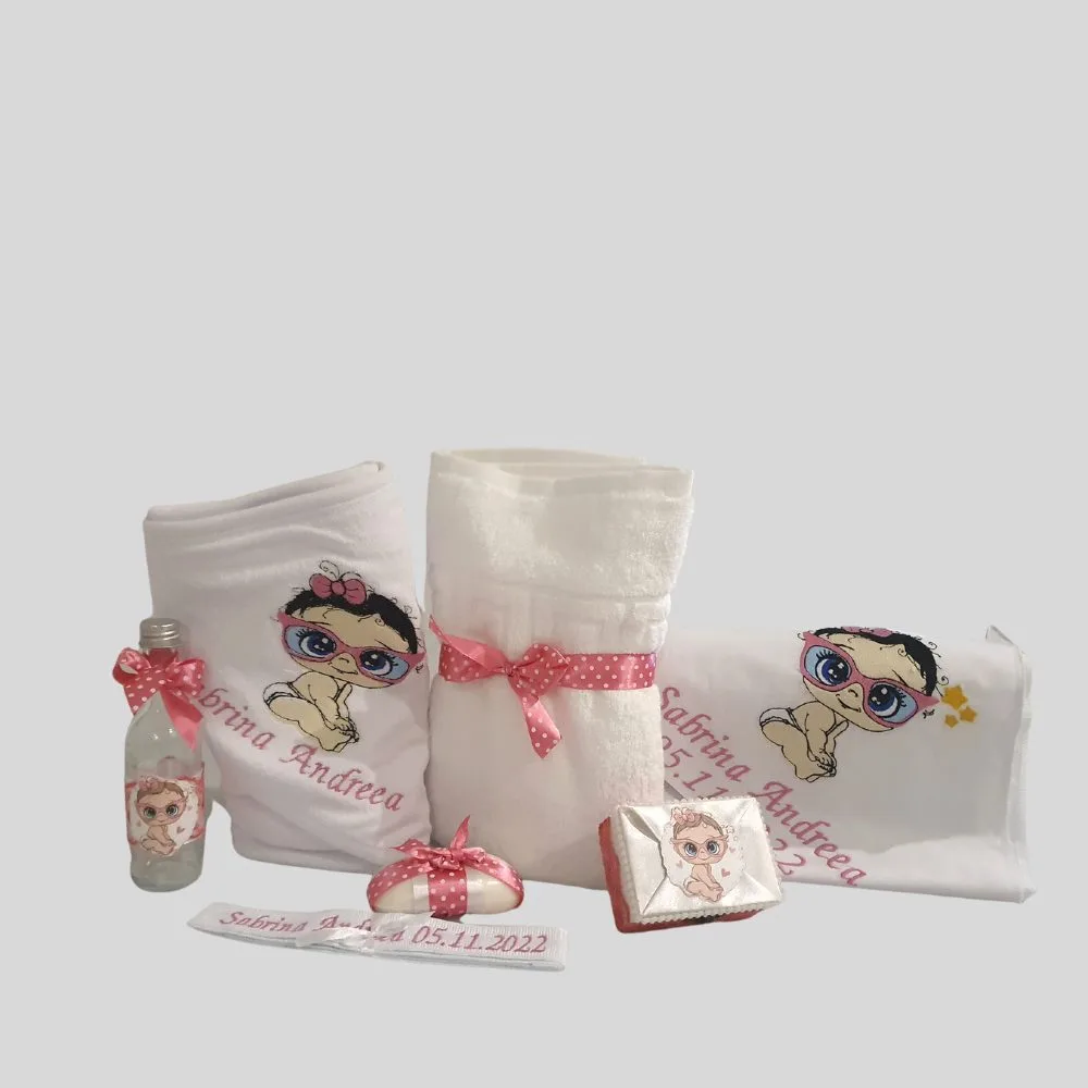 Set Lumânare + Trusou Botez Baby Boss Girl