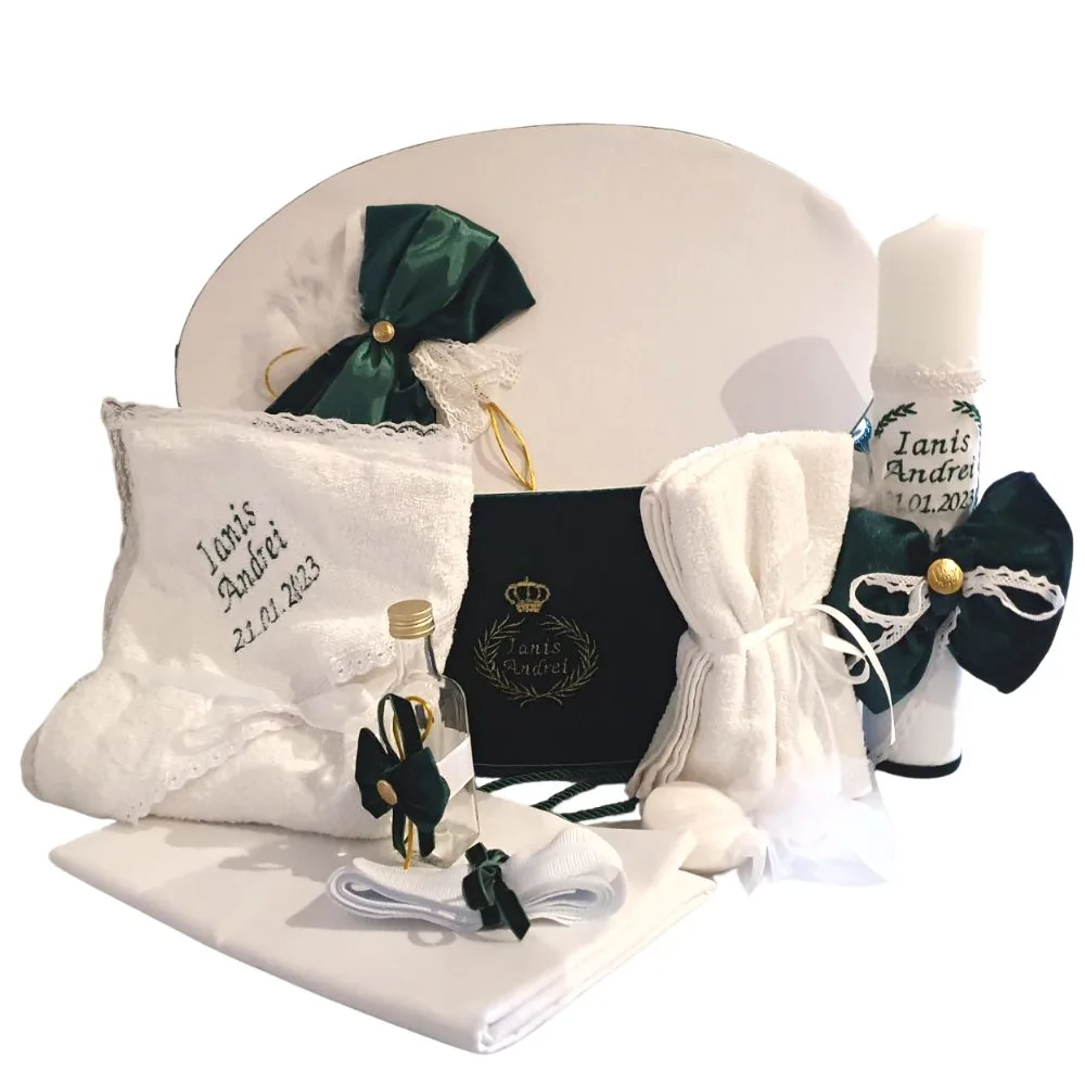 Set Lumanare + Trusou Botez Green Prince