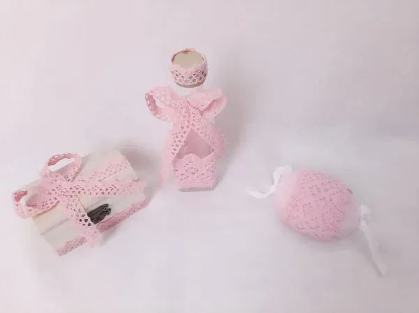 Set Lumânare +Trusou Complet Pink Angel Wings 8 piese