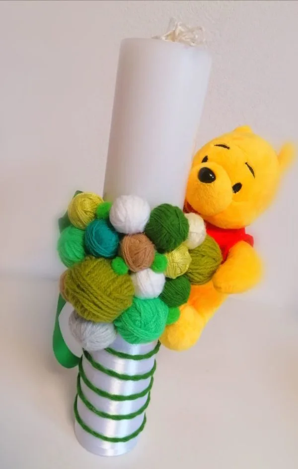 Set Lumânare +Trusou Complet Botez Winnie Green 8 piese