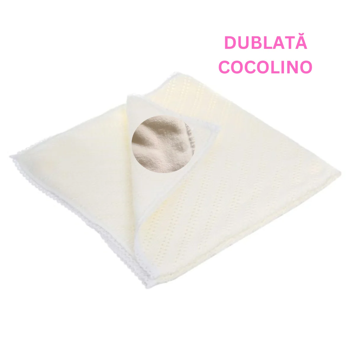 Păturică Elegant Ivoire dublată Cocolino