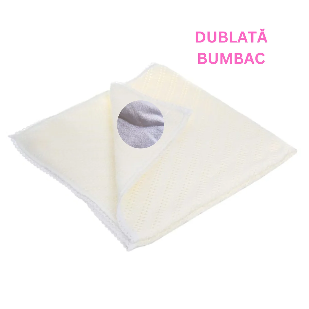 Păturică Elegant Ivoire dublată cu Bumbac