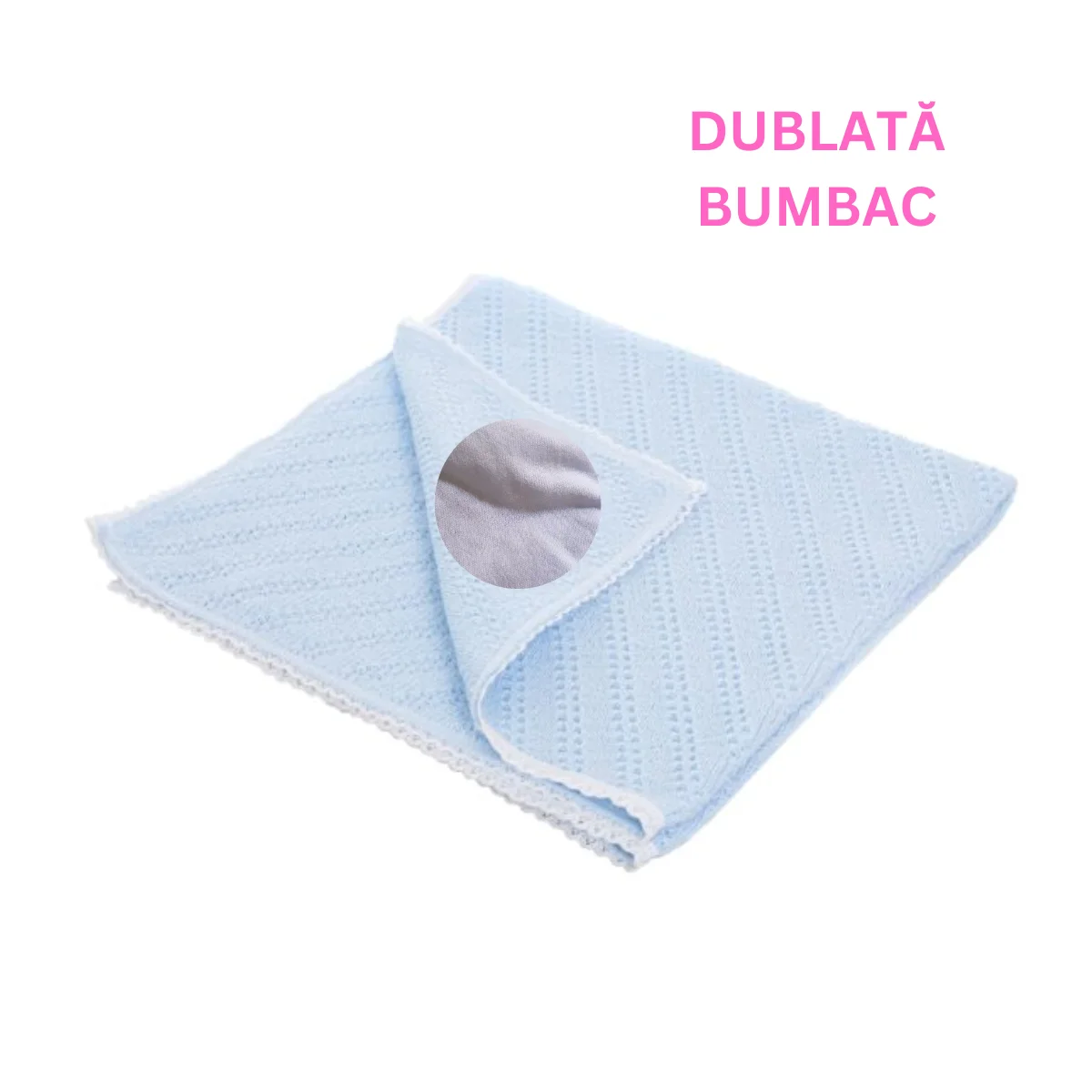 Păturică Elegant Blue dublată cu Bumbac