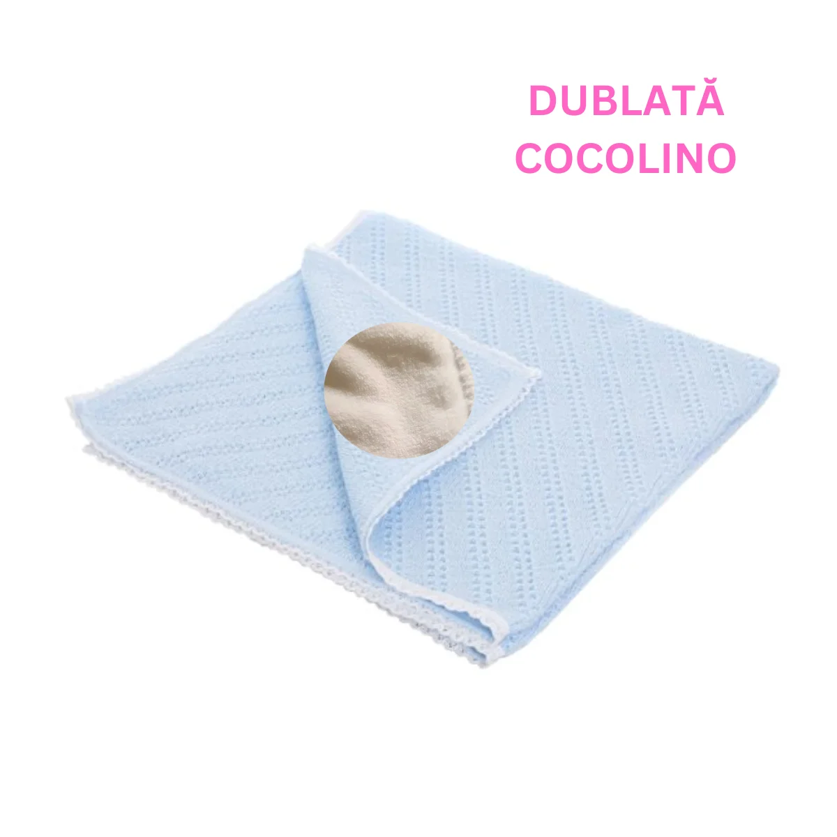 Păturică Elegant Blue dublată Cocolino